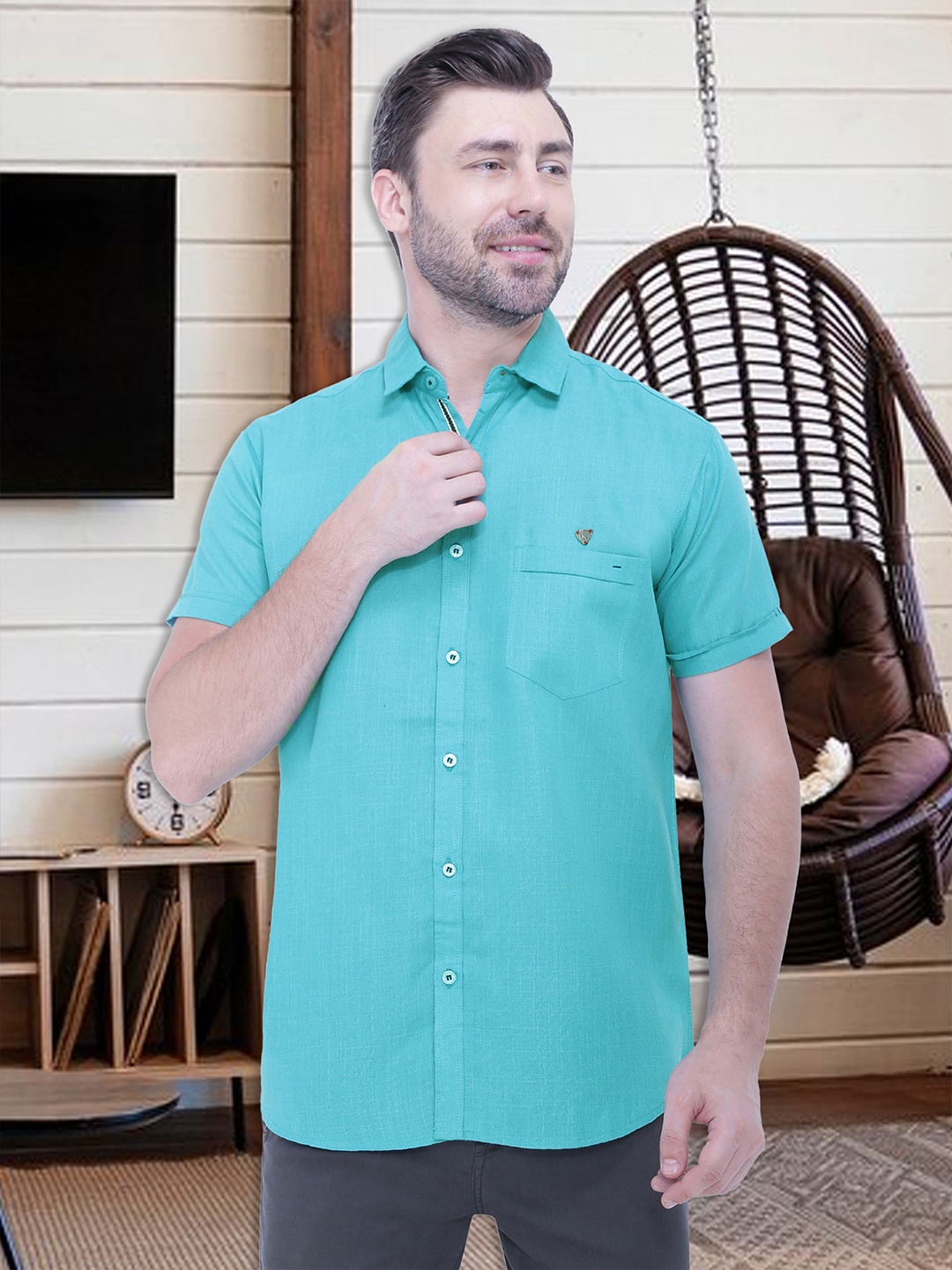 

Kuons Avenue Men Slim Fit Casual Shirt, Green