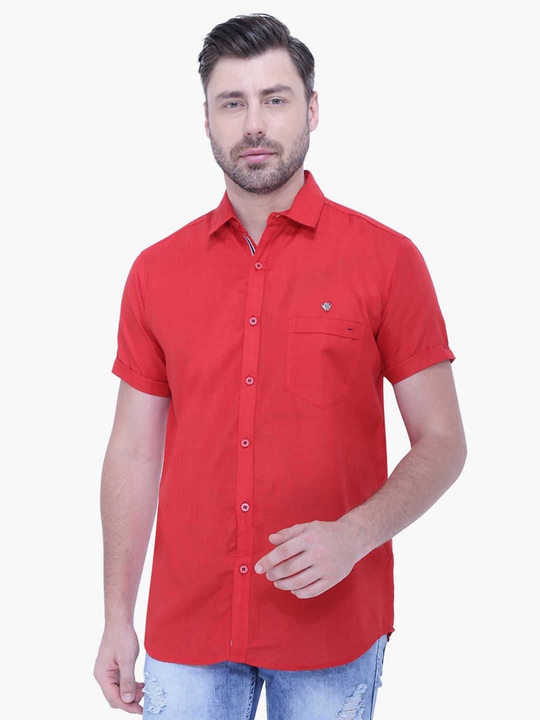 

Kuons Avenue Men Slim Fit Casual Shirt, Red