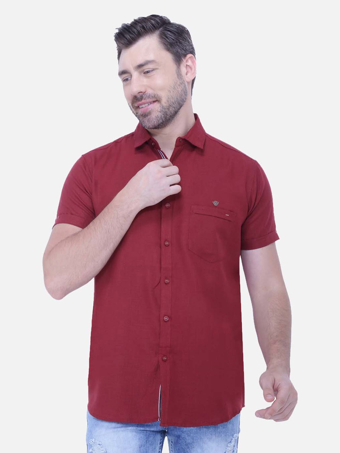 

Kuons Avenue Men Smart Slim Fit Casual Shirt, Maroon