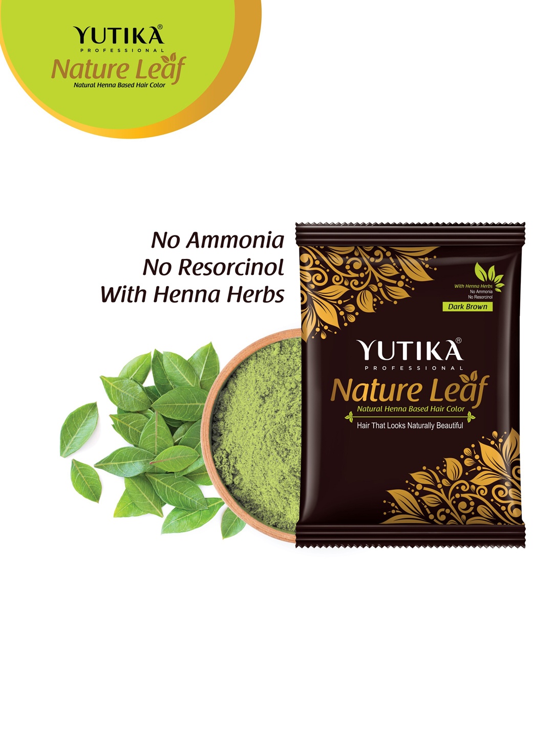 

YUTIKA Nature Leaf Henna Based Hair Color 30 gm Each, Brown