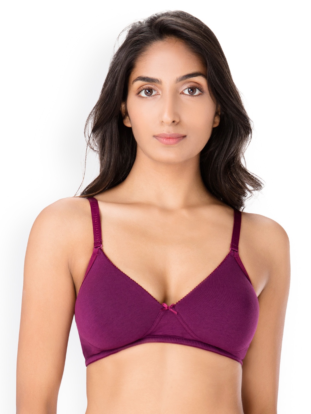 

PrettySecrets Purple Solid Non-Wired Lightly Padded T-shirt Bra