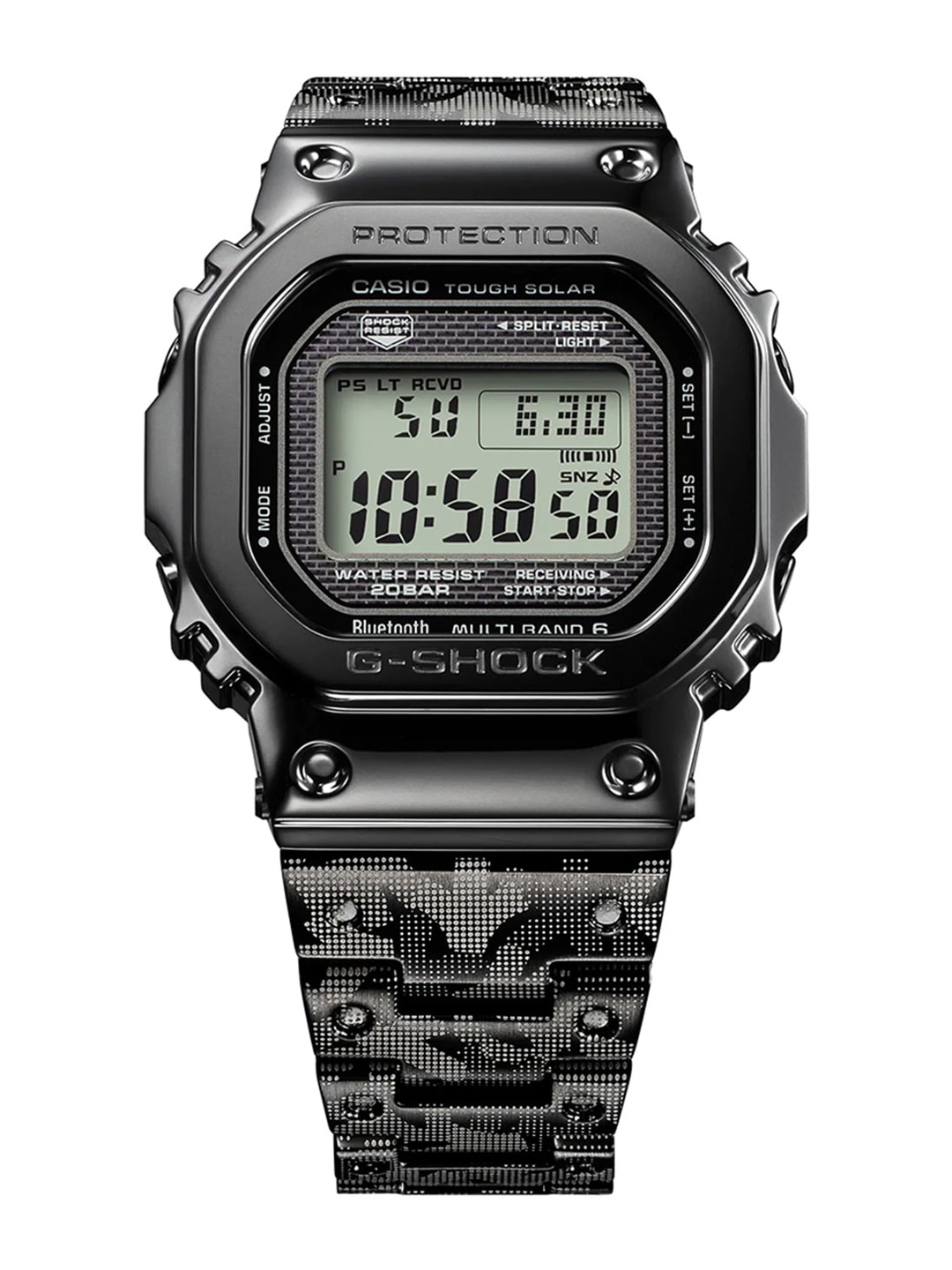 

CASIO Men Stainless Steel Straps Digital Chronograph Solar Powered Watch G1321, Black