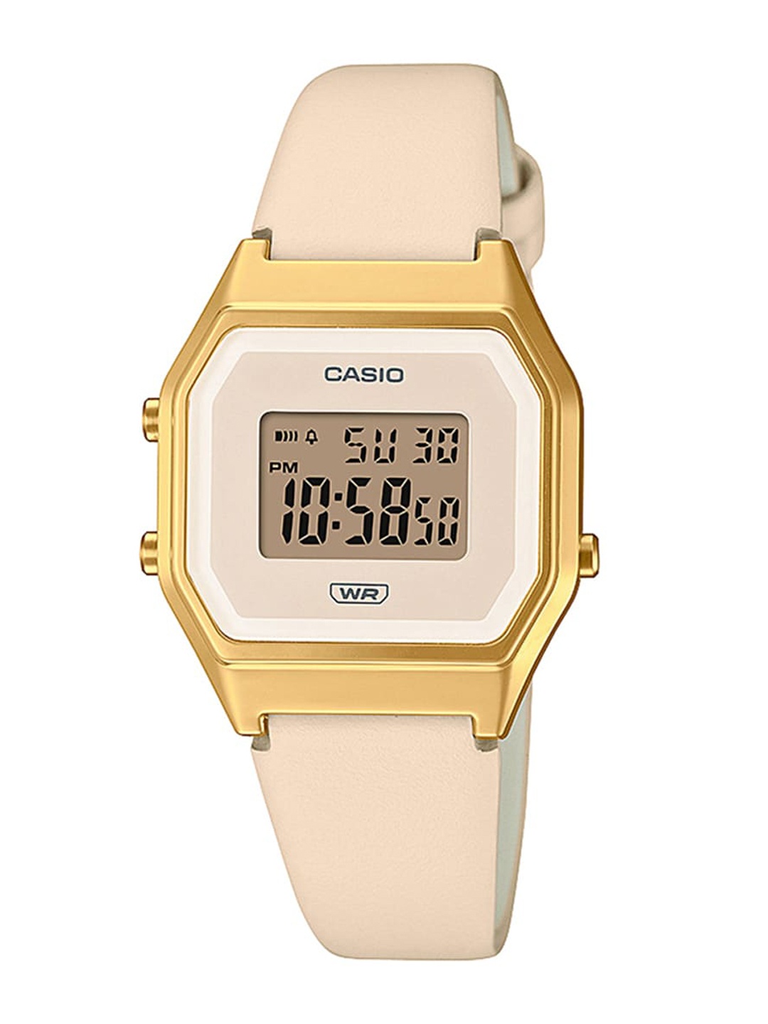 

CASIO Unisex Leather Wrap Around Straps Digital Chronograph Watch D288 LA680WEGL-4DF, Pink