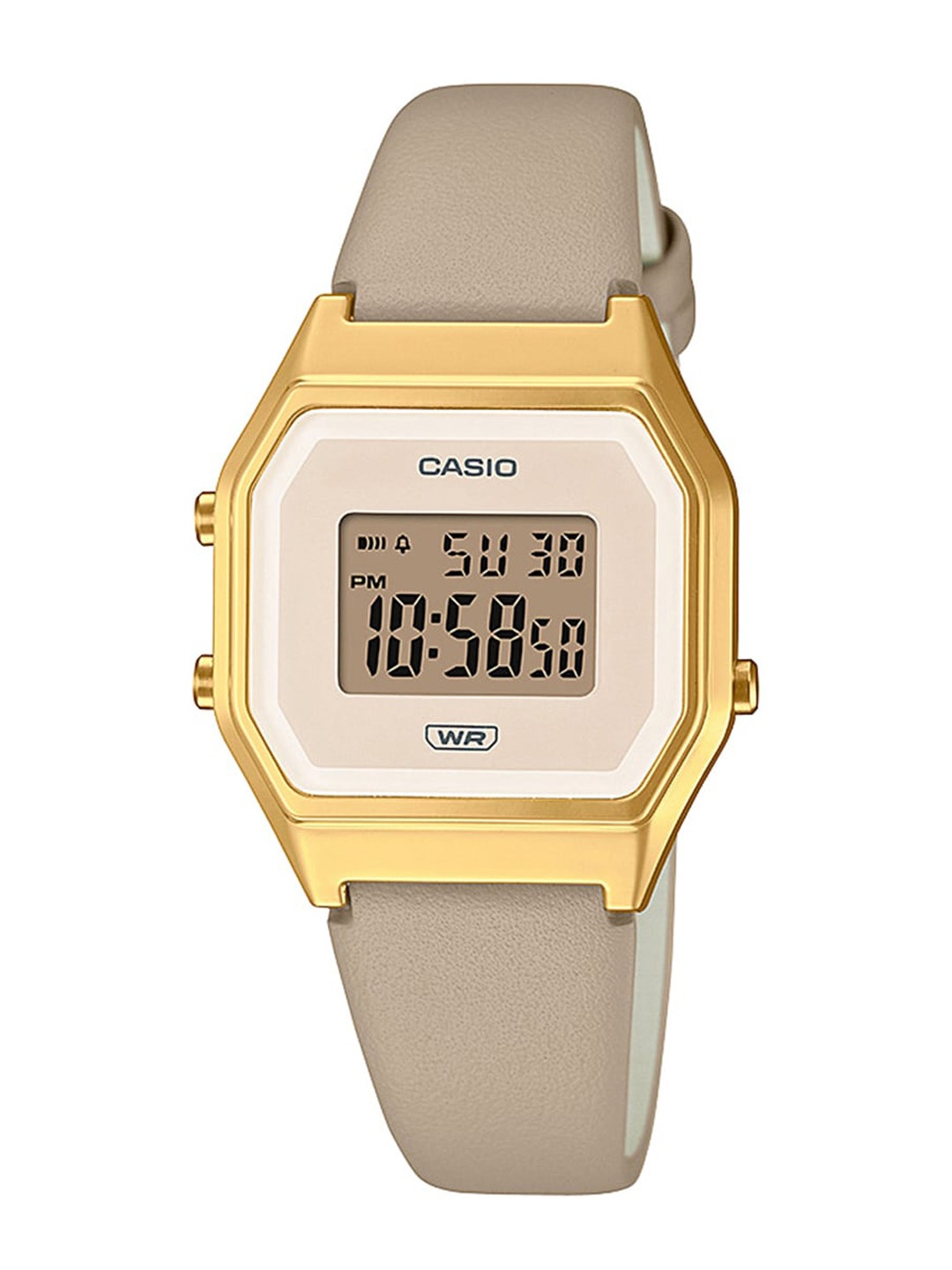 CASIO Unisex Leather Wrap Around Straps Digital Chronograph Watch D289 LA680WEGL-5DF, Beige