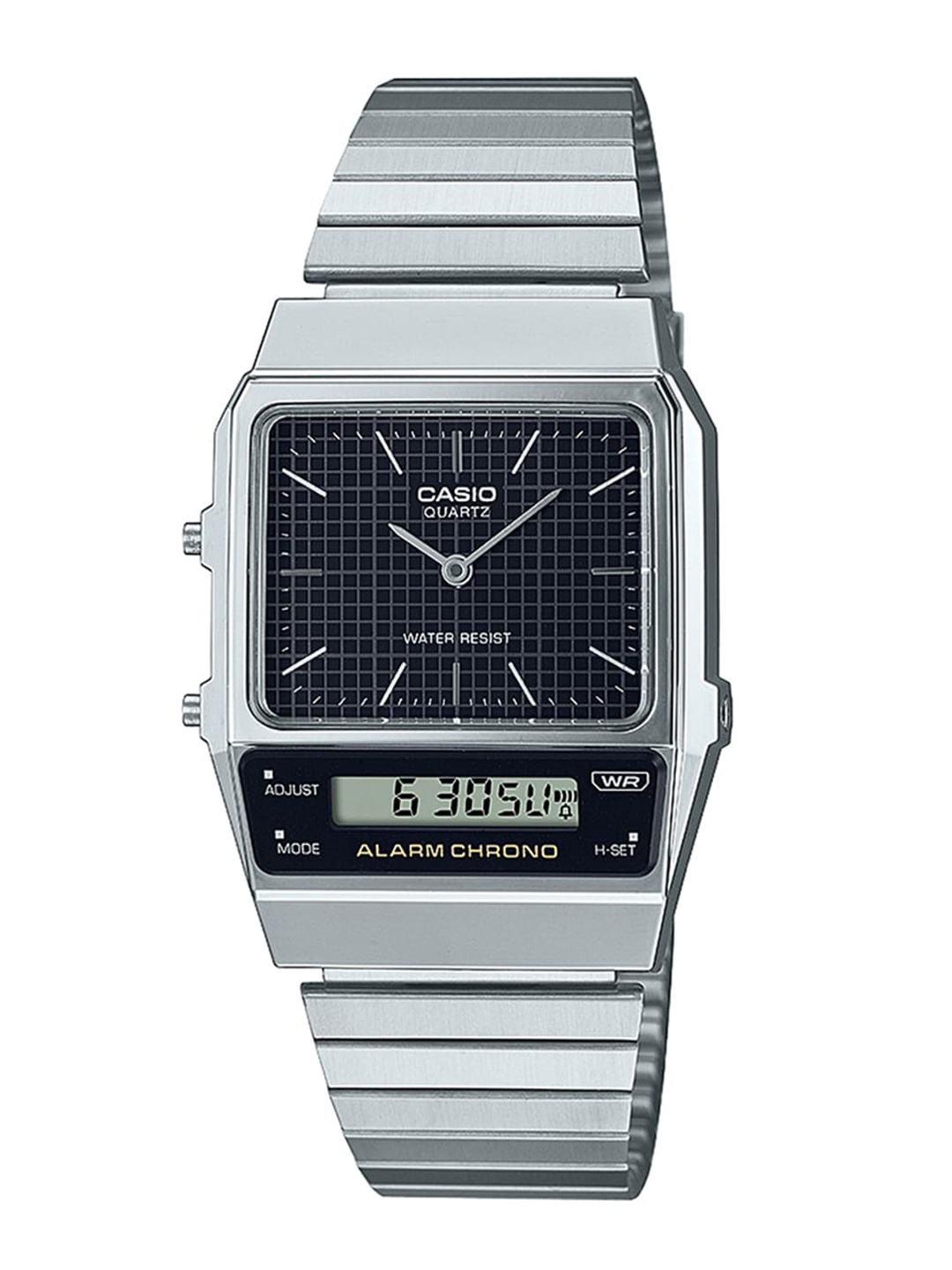 

CASIO Vintage AQ-800E-1ADF Black Analog-Digital Dial Silver Stainless Steel Band D280