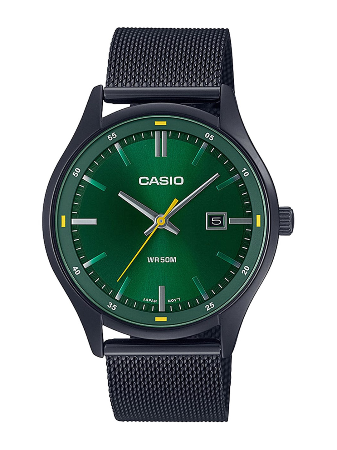 

CASIO Men Stainless Steel Bracelet Style Straps Analogue Watch A2105, Green