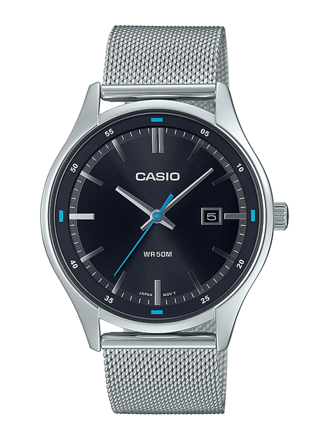 

CASIO Men Stainless Steel Bracelet Style Straps Analogue Watch A2106, Black