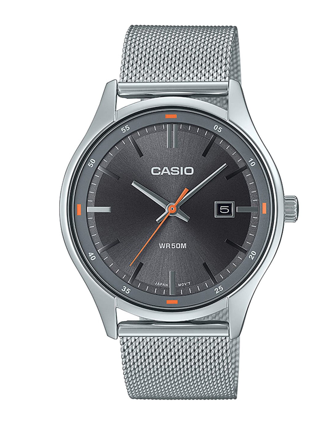 

CASIO Men Stainless Steel Bracelet Style Straps Analogue Watch A2108, Silver