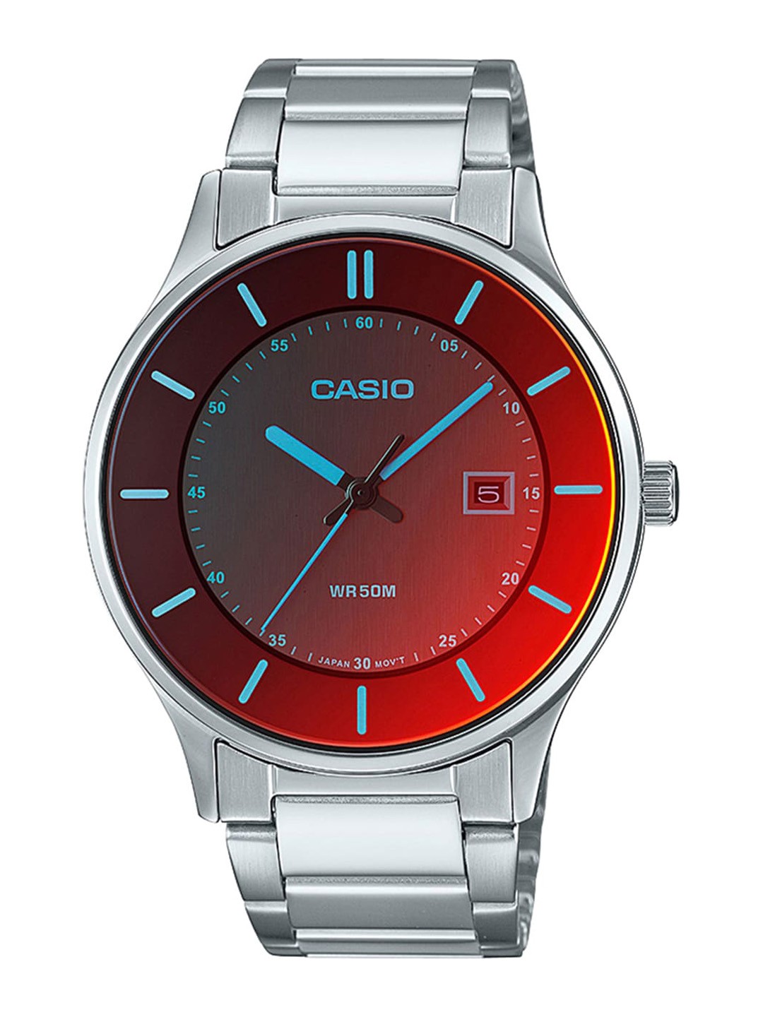 

CASIO Men Stainless Steel Bracelet Style Straps Analogue Watch A2109, Red