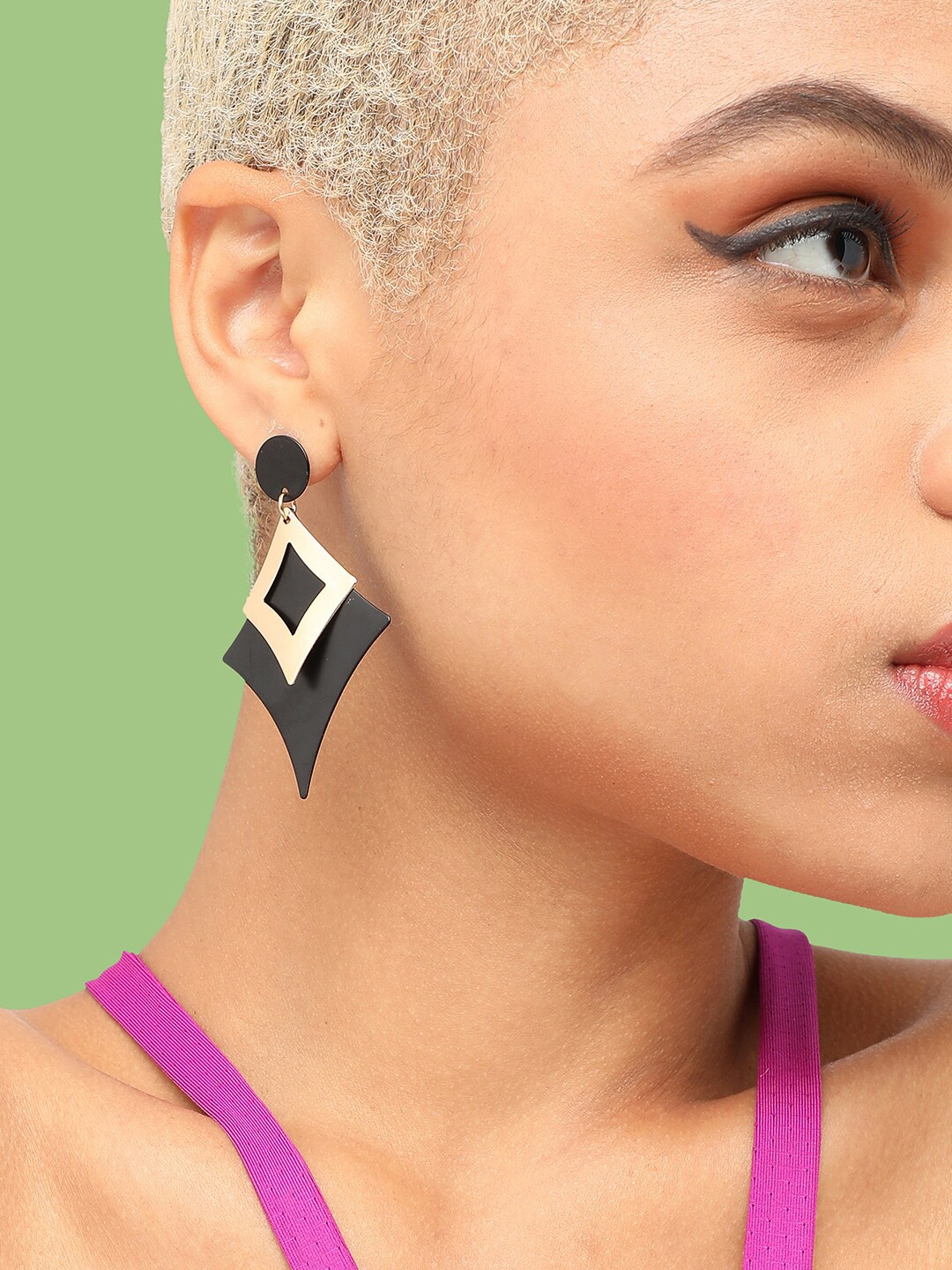 

SOHI Party Geometric Drop Earrings, Black