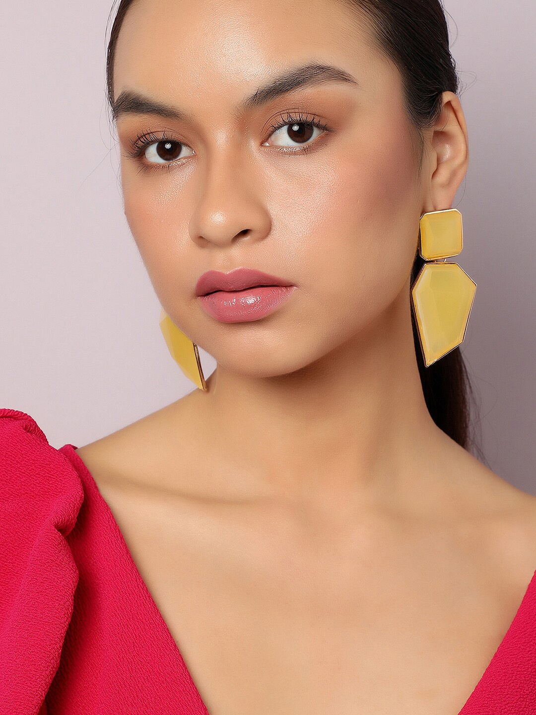 

SOHI Contemporary Abstract Drop Earrings, Yellow