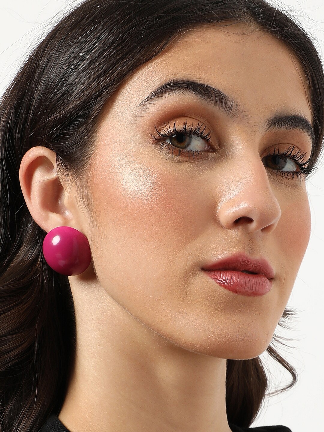

SOHI Circular Studs Earrings, Red