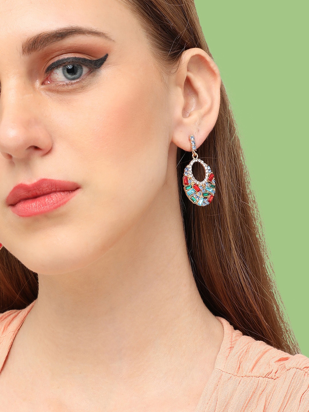 

SOHI Multicoloured Contemporary Drop Earrings, Multi