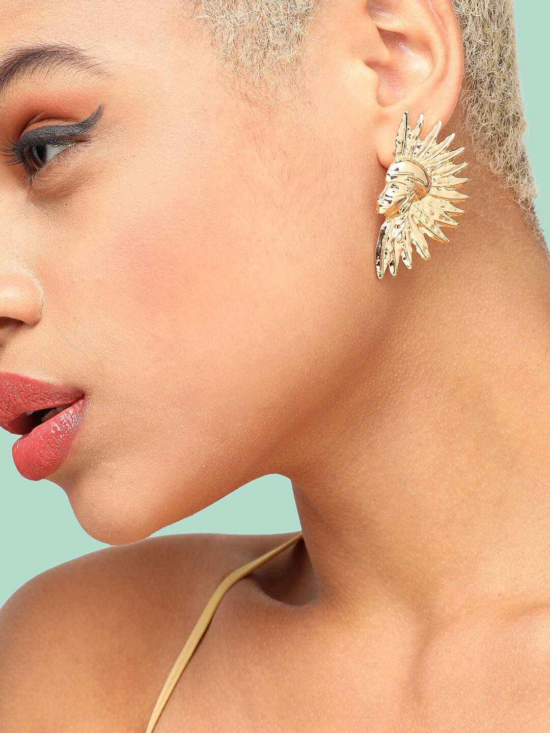 

SOHI Gold-Plated Quirky Studs Earrings