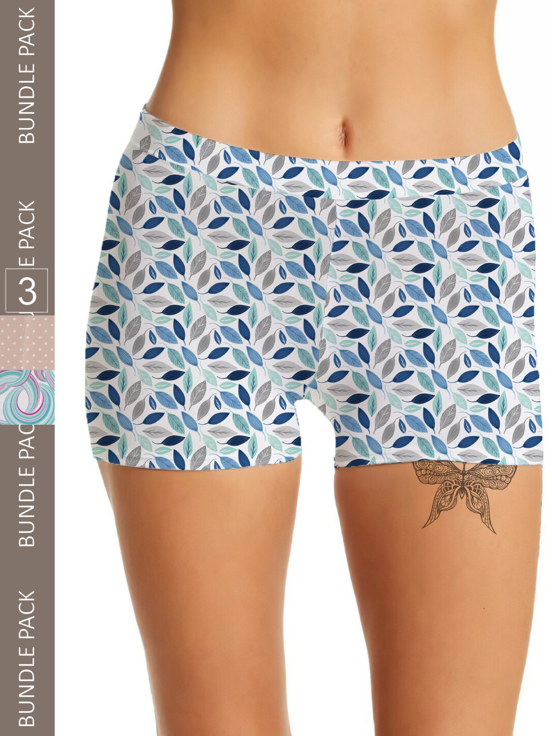 

mezmoda Women Pack Of 3 Printed Anti-Bacterial Hipster Briefs, Blue