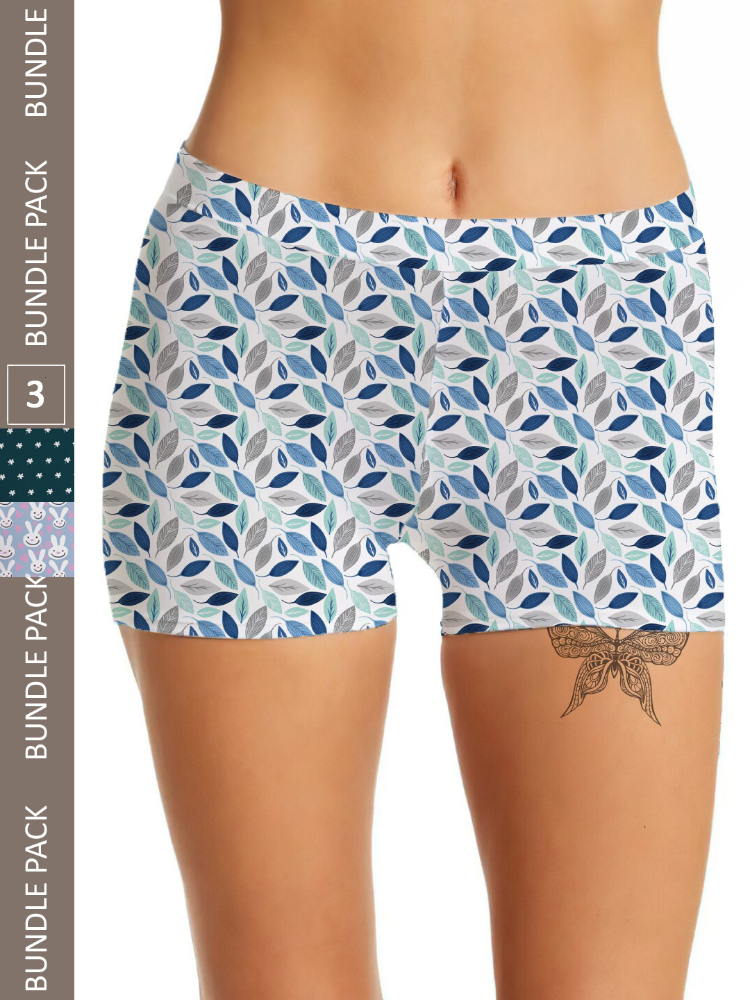 

mezmoda Women Pack Of 3 Printed Anti-Bacterial Hipster Briefs, White