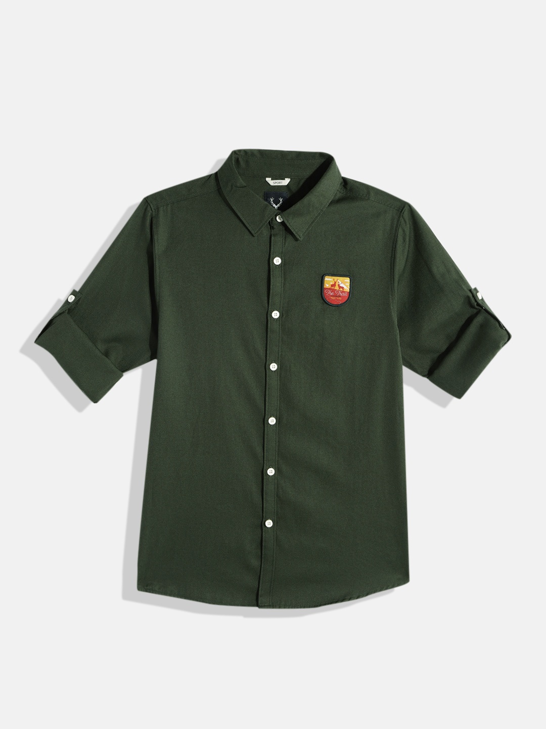 

Allen Solly Junior Boys Solid Casual Shirt, Green