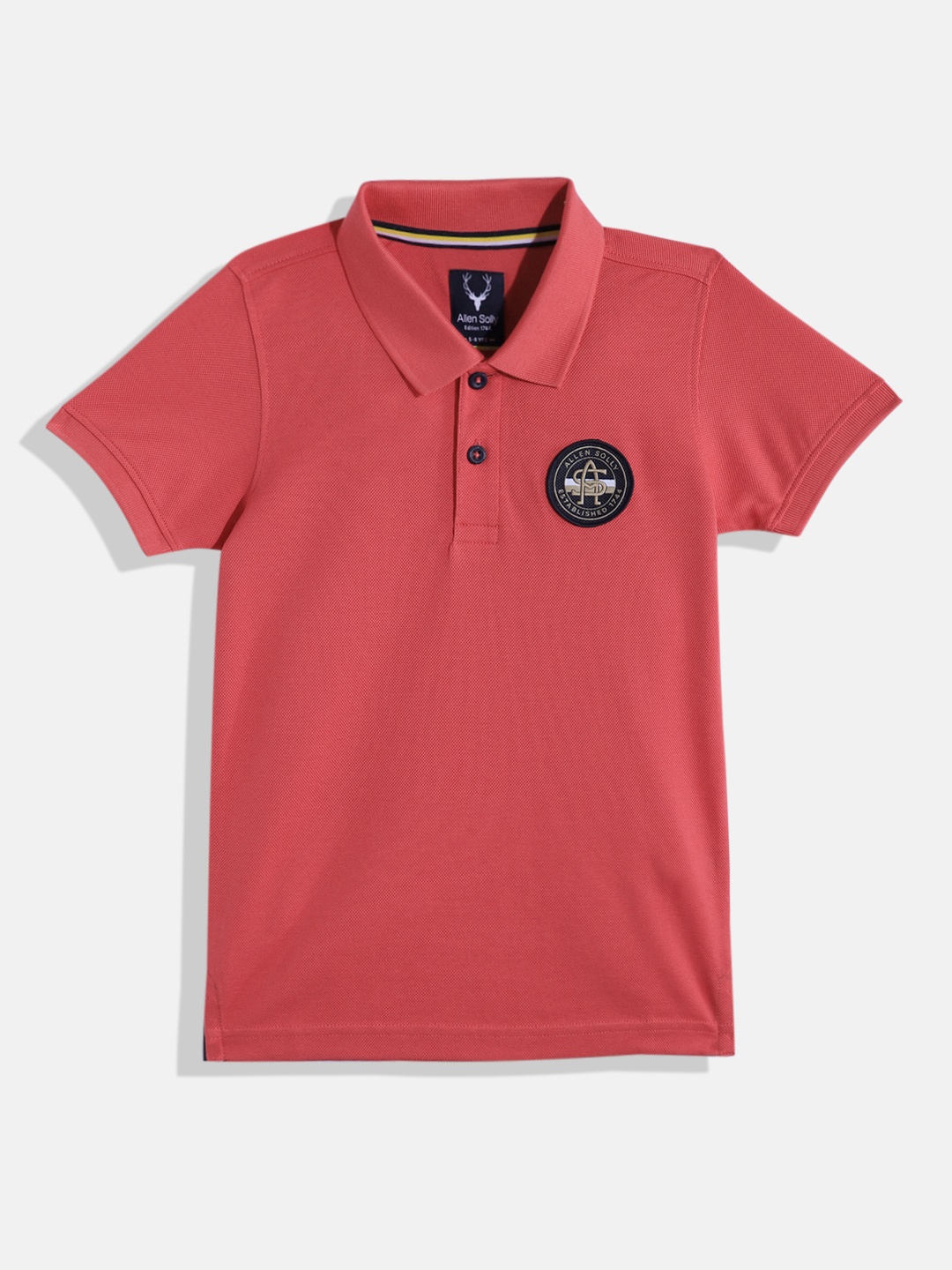 

Allen Solly Junior Boys Pure Cotton Polo Collar Applique T-shirt, Pink