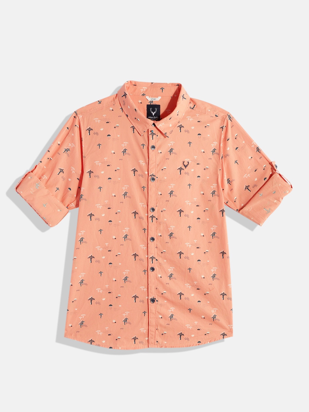 

Allen Solly Junior Boys Printed Pure Cotton Casual Shirt, Orange