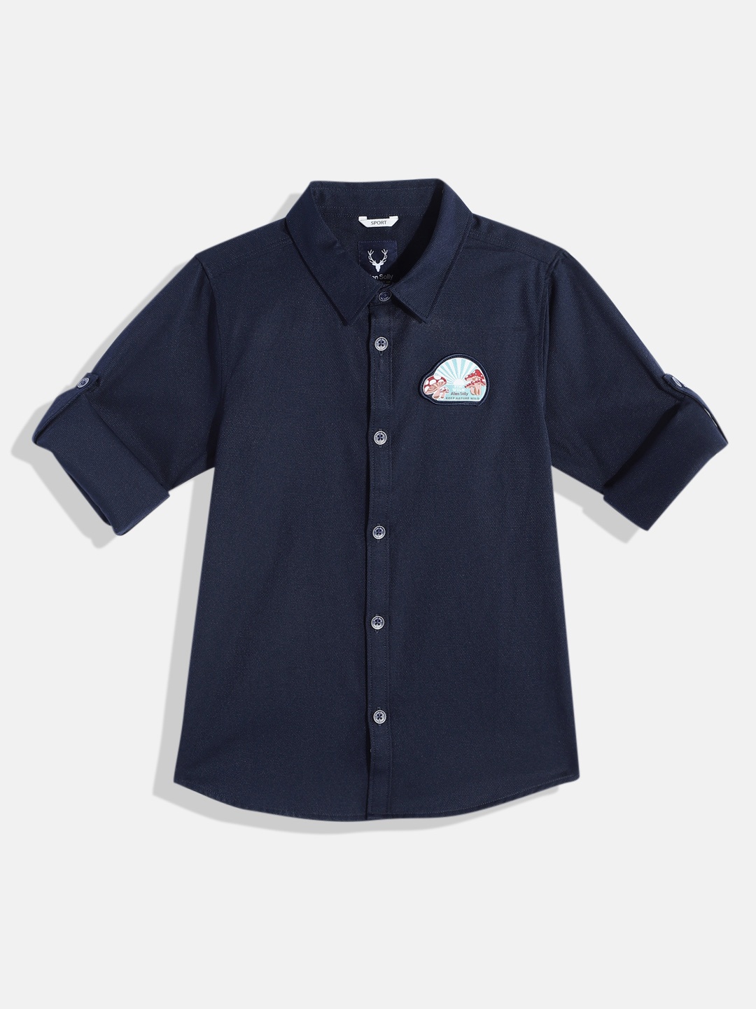 

Allen Solly Junior Boys Casual Shirt with Applique, Navy blue