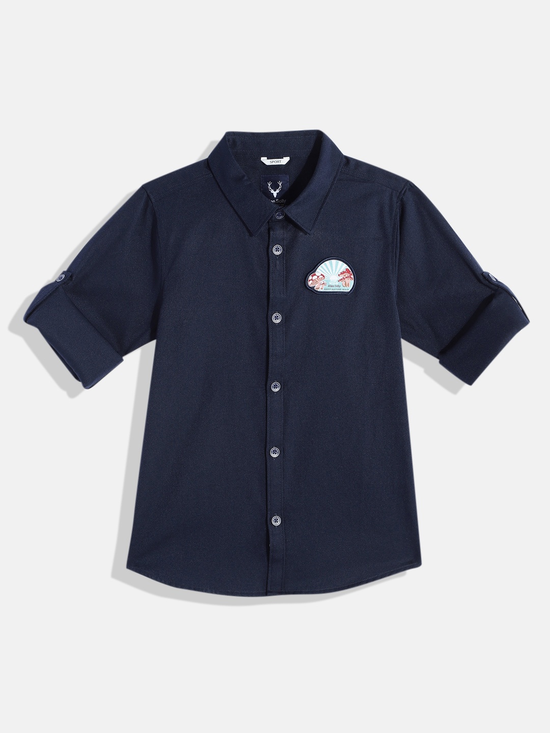 

Allen Solly Junior Boys Casual Shirt with Applique, Navy blue