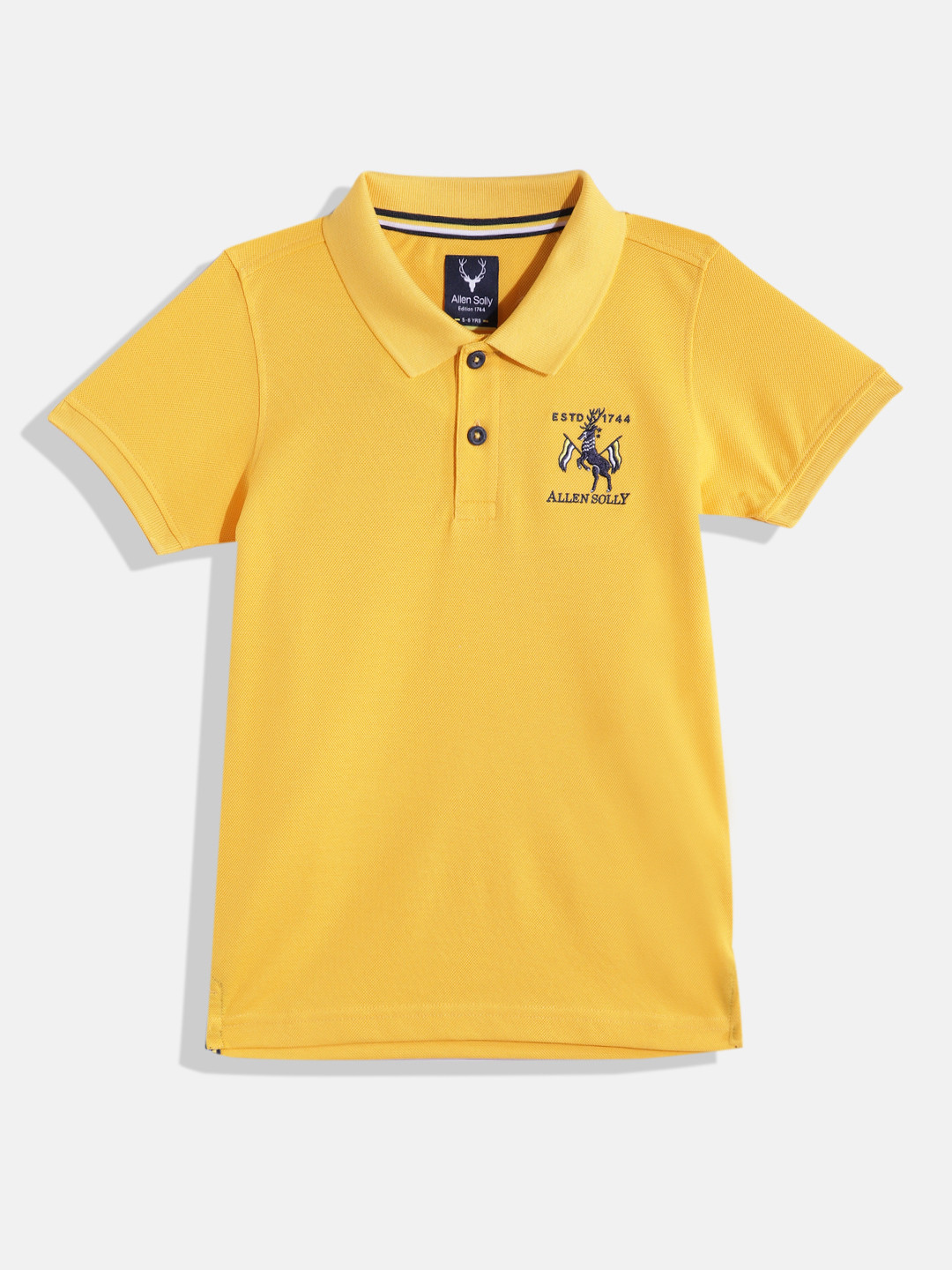 

Allen Solly Junior Boys Pure Cotton Polo Collar Applique T-shirt, Yellow