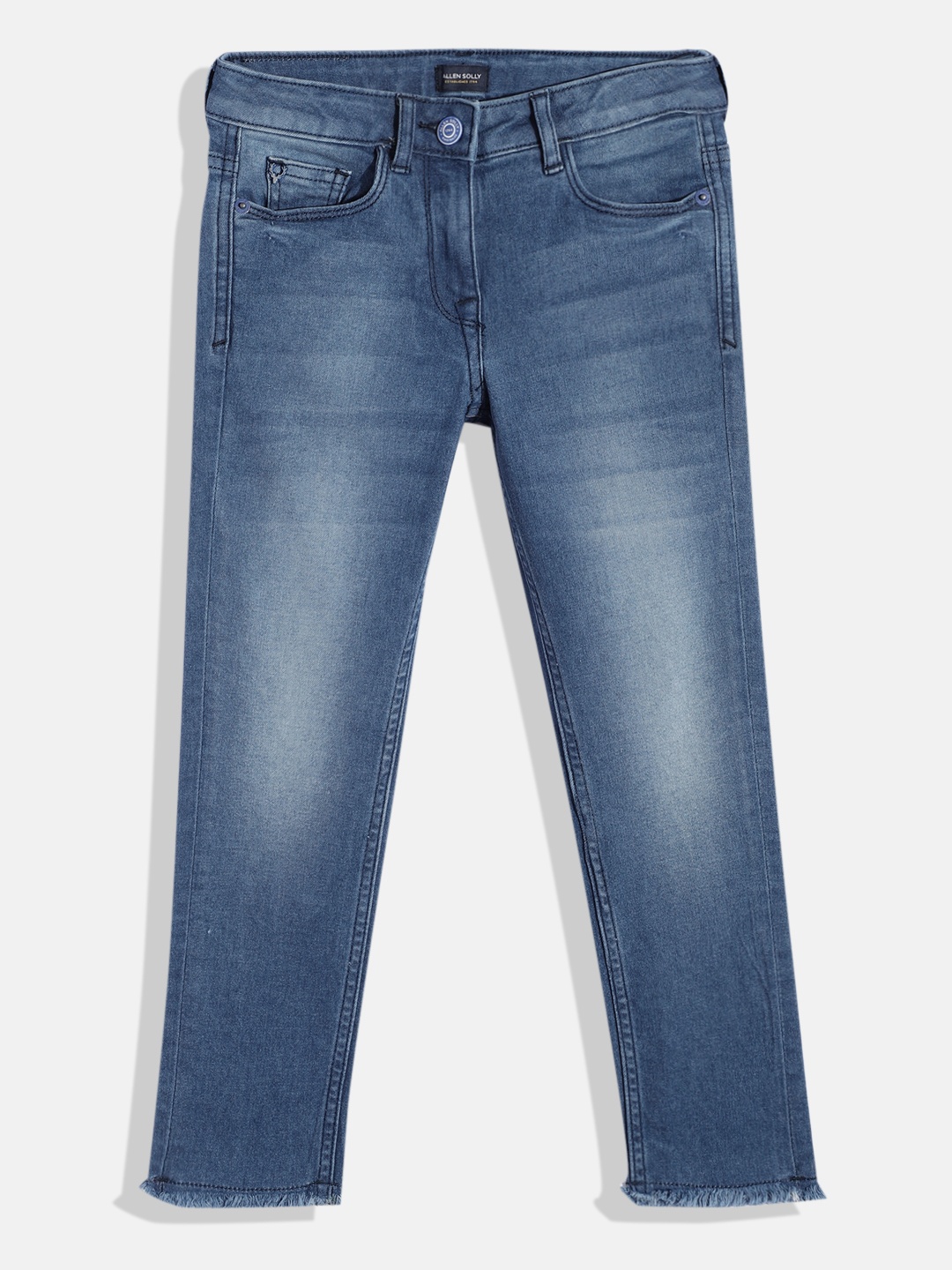 

Allen Solly Junior Girls Slim Fit Heavy Fade Stretchable Jeans, Blue