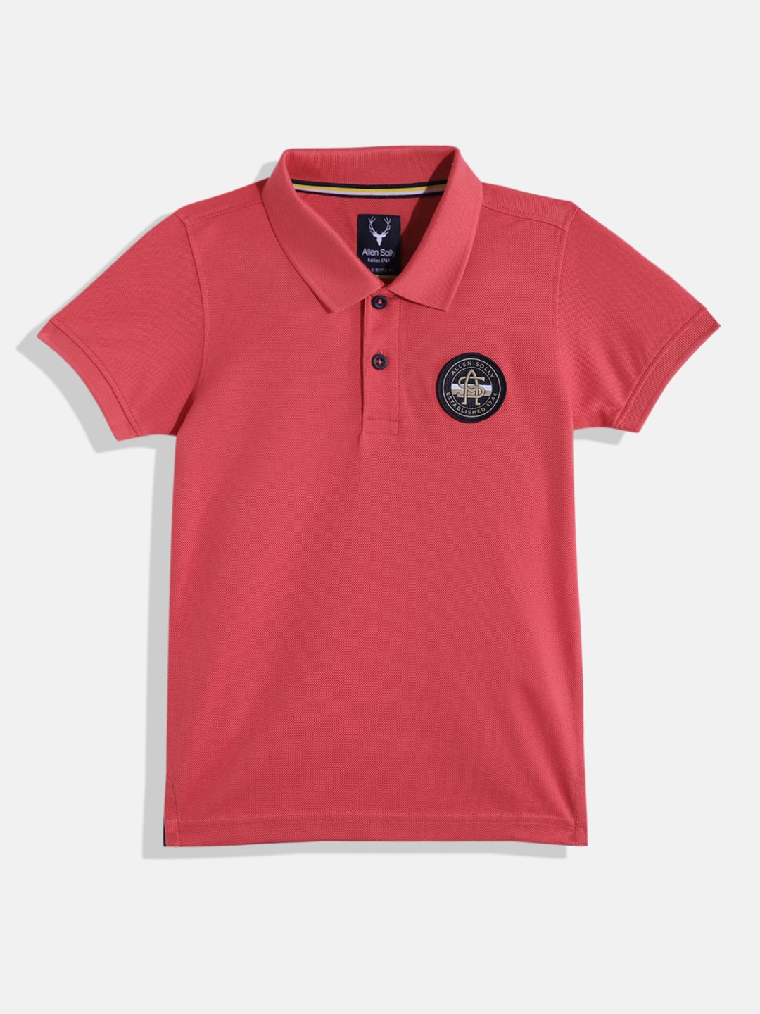 

Allen Solly Junior Boys Pure Cotton Polo Collar Applique T-shirt, Pink