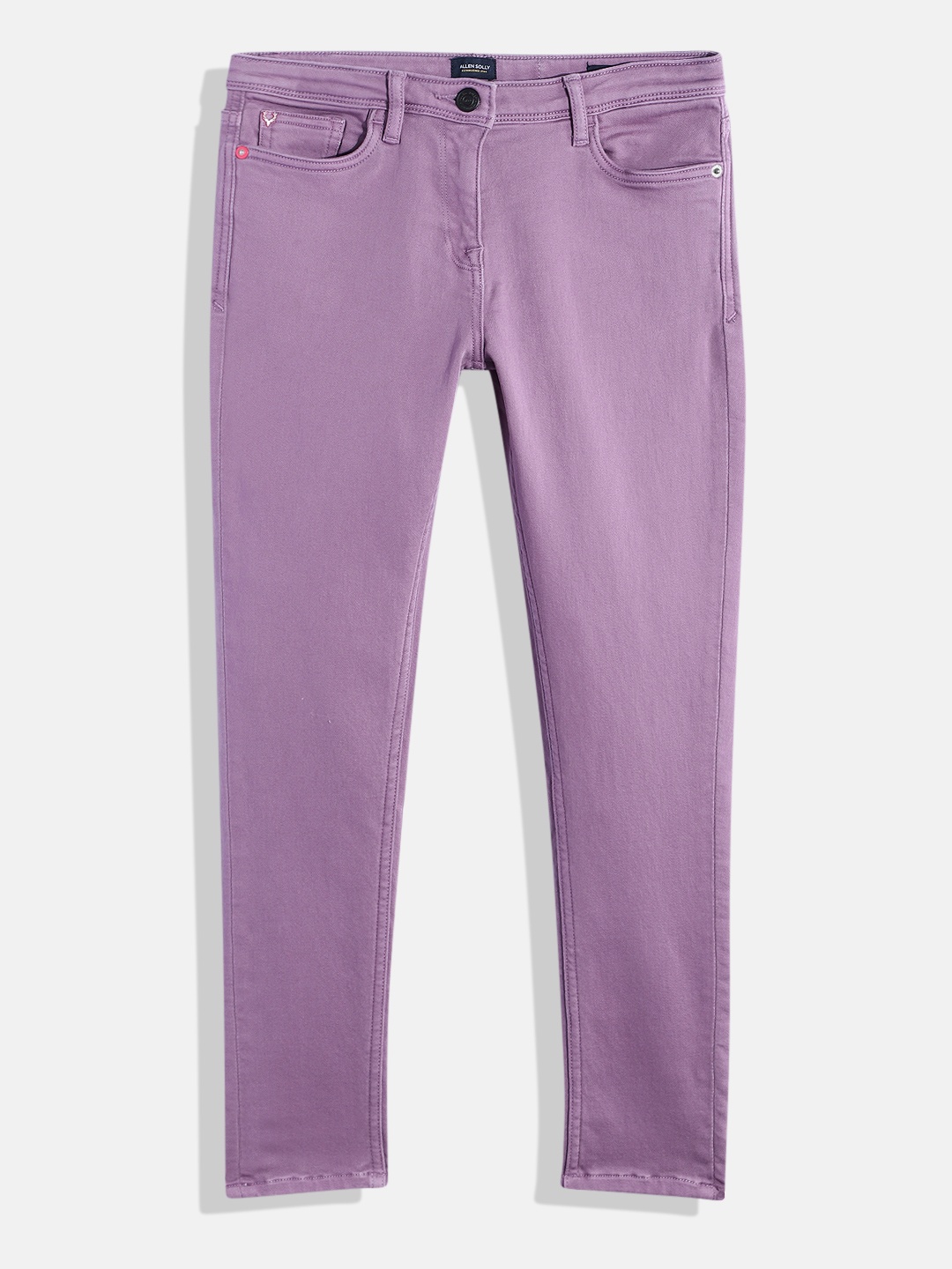 

Allen Solly Junior Girls Slim Fit Mid-Rise Coloured Stretchable Jeans, Purple