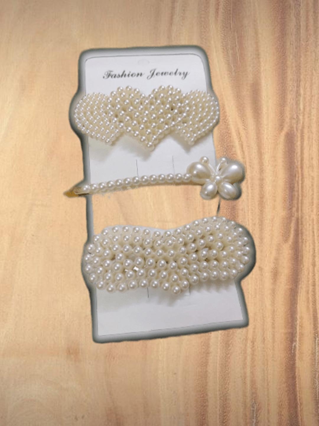 

Pinapes Women Set of 3 Embellished Bobby Pins, White