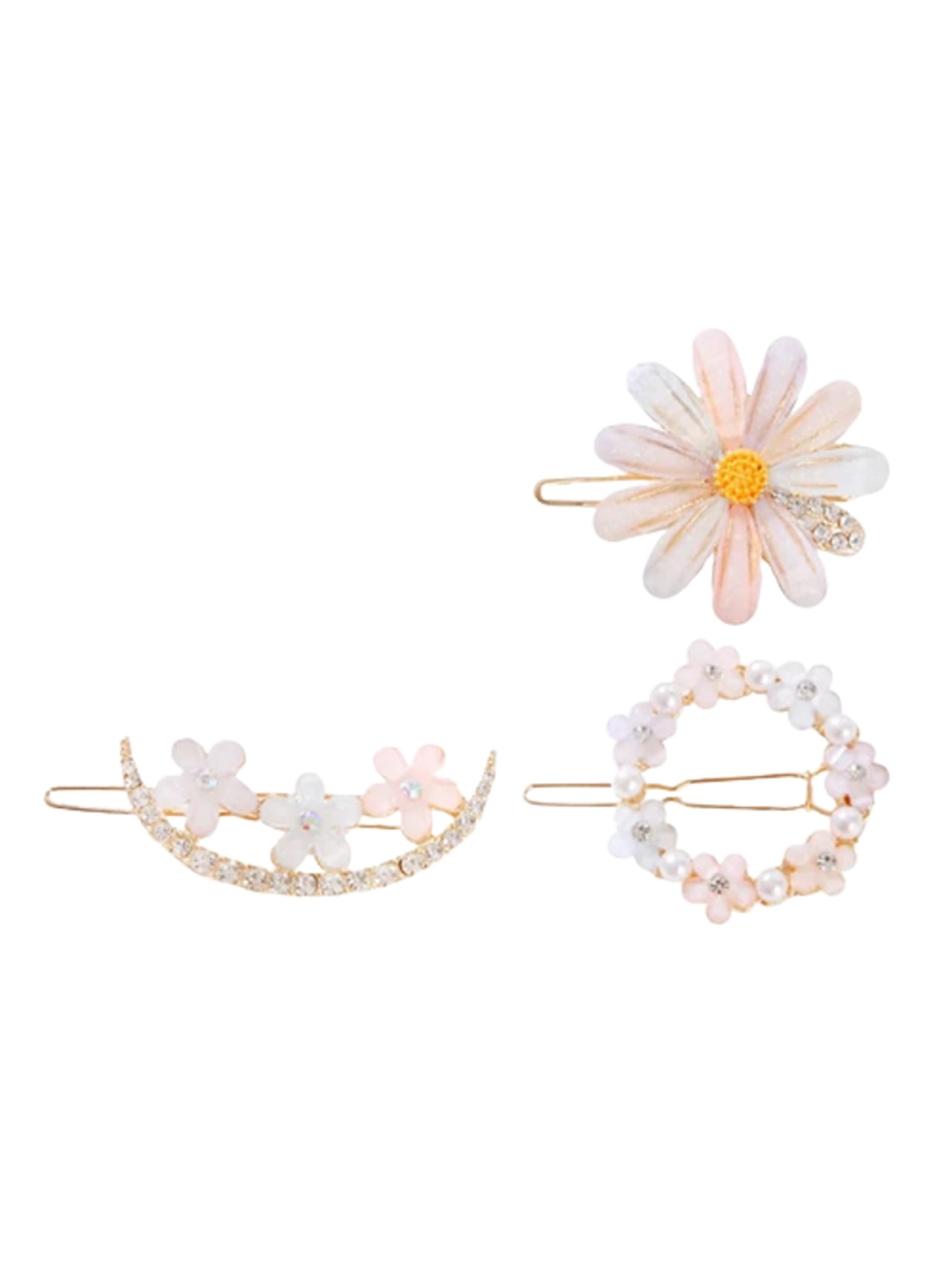 

Pinapes Set of 3 Embellished Hair Accessory Set, Gold