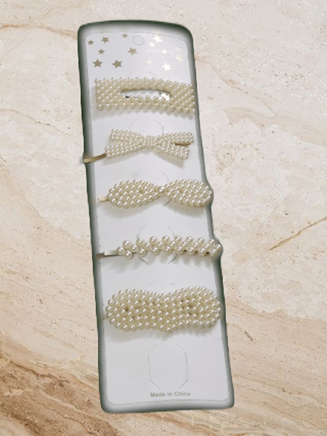 

Pinapes Women Set of 5 Embellished Bobby Pins, White