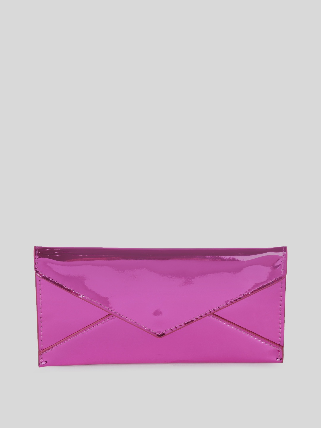 

MANGO Metallic PU Envelope Flap Wallet, Pink