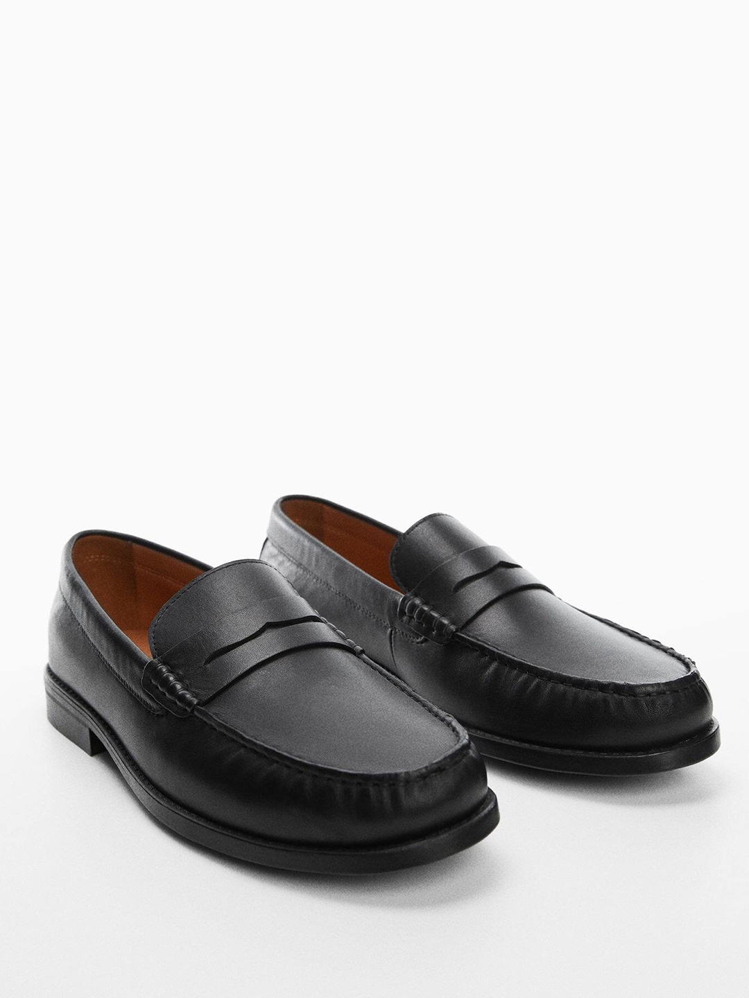 

MANGO MAN Penny Loafers, Black