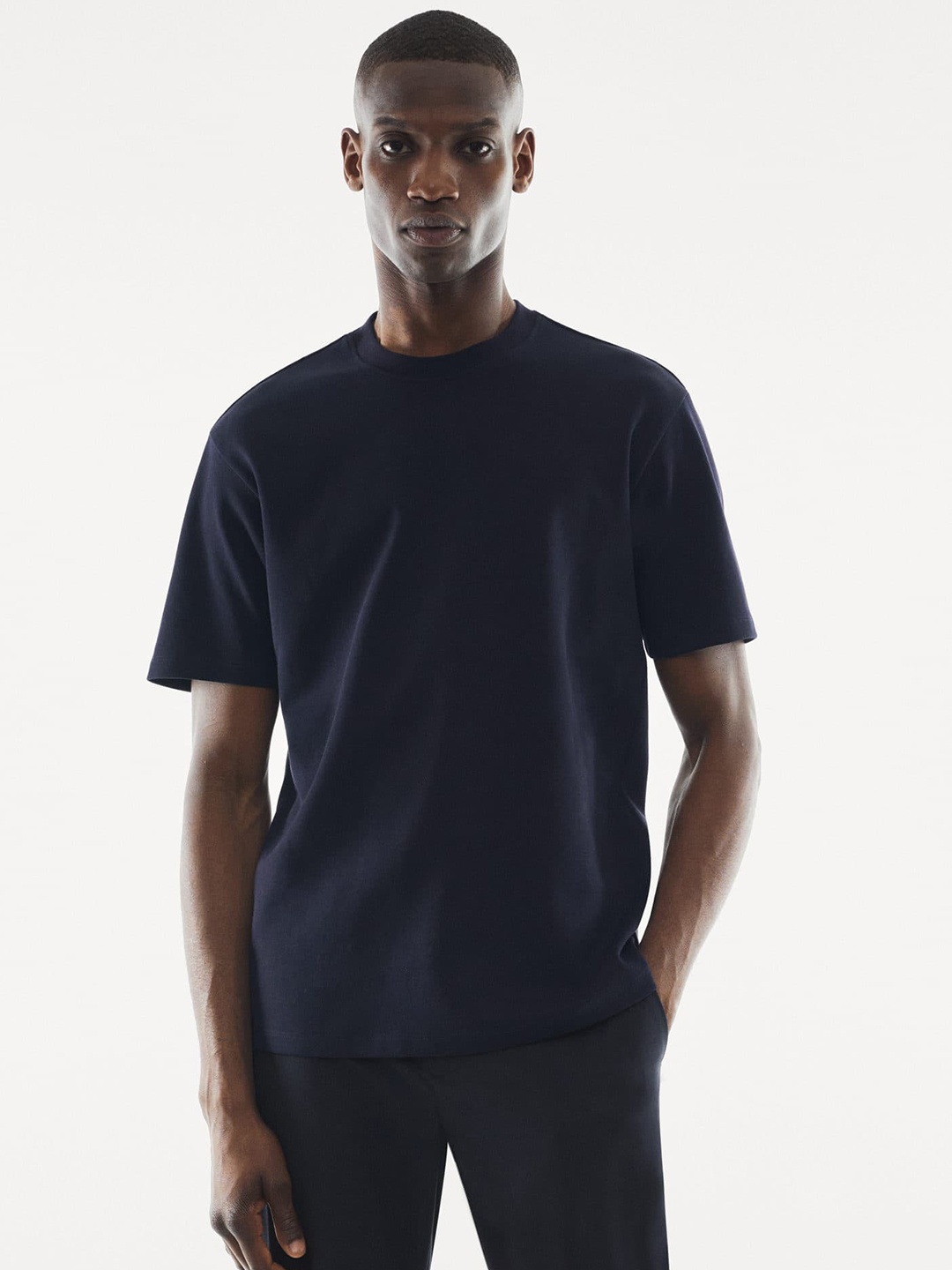 

MANGO MAN Relaxed Fit T-shirt, Navy blue