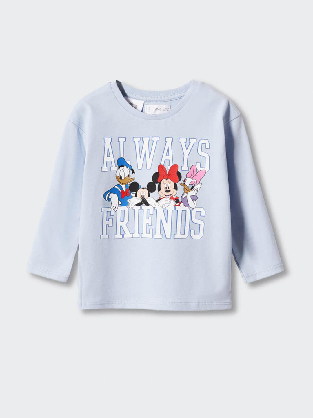 

Mango Kids Girls Mickey & Friends Printed Pure Cotton T-shirt, Blue