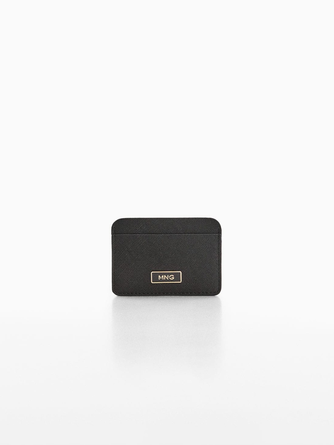 

MANGO Women Saffiano Textured Card Holder, Black