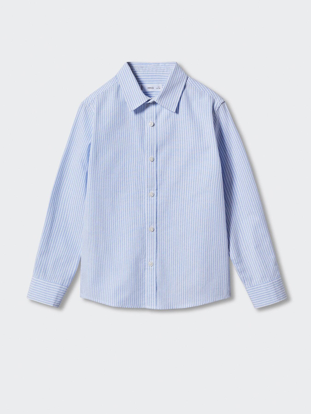 

Mango Kids Boys Vertically Striped Pure Cotton Casual Shirt, Blue
