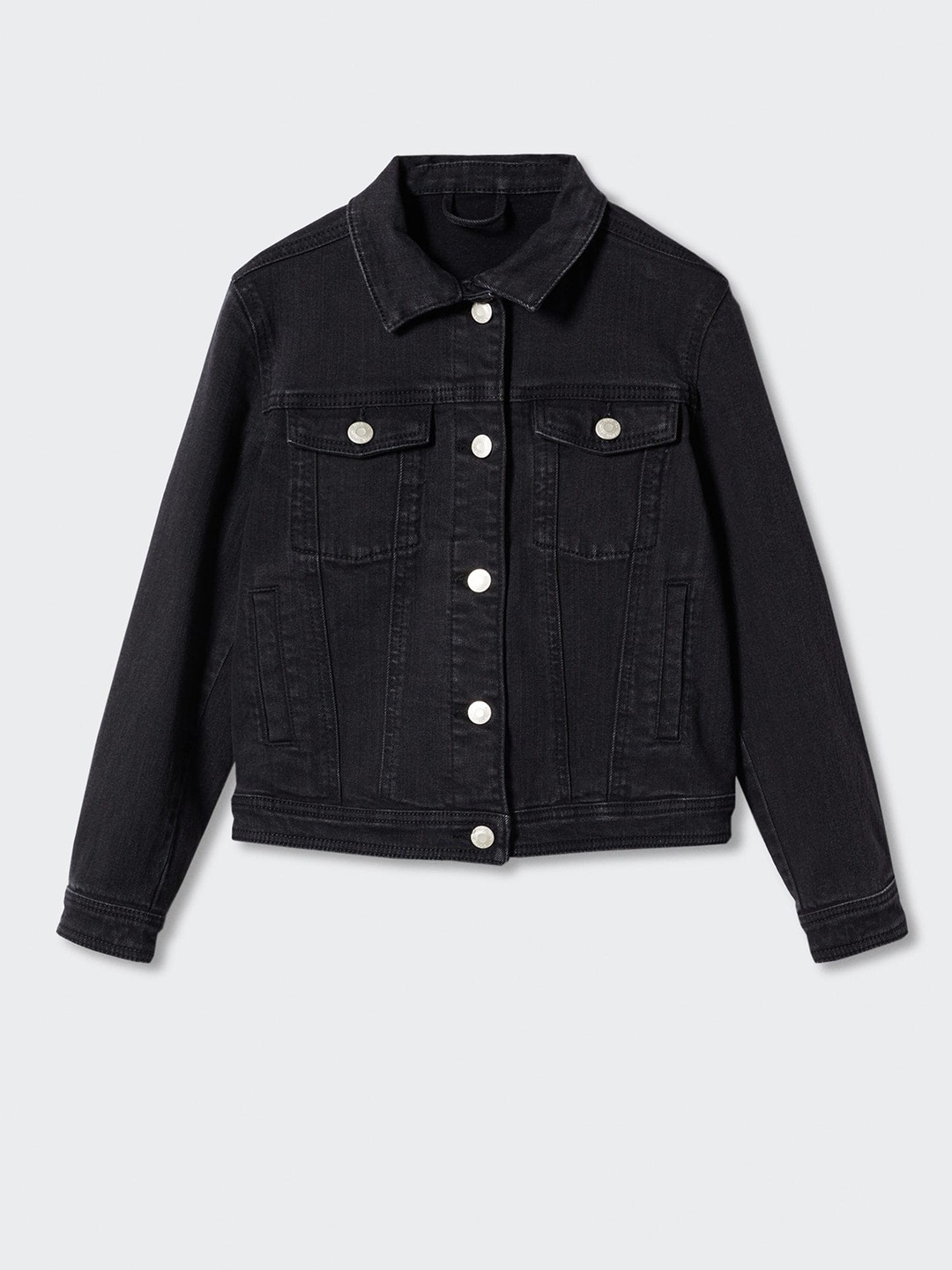 

Mango Kids Girls Sustainable Pocket Detailing Denim Jacket, Black
