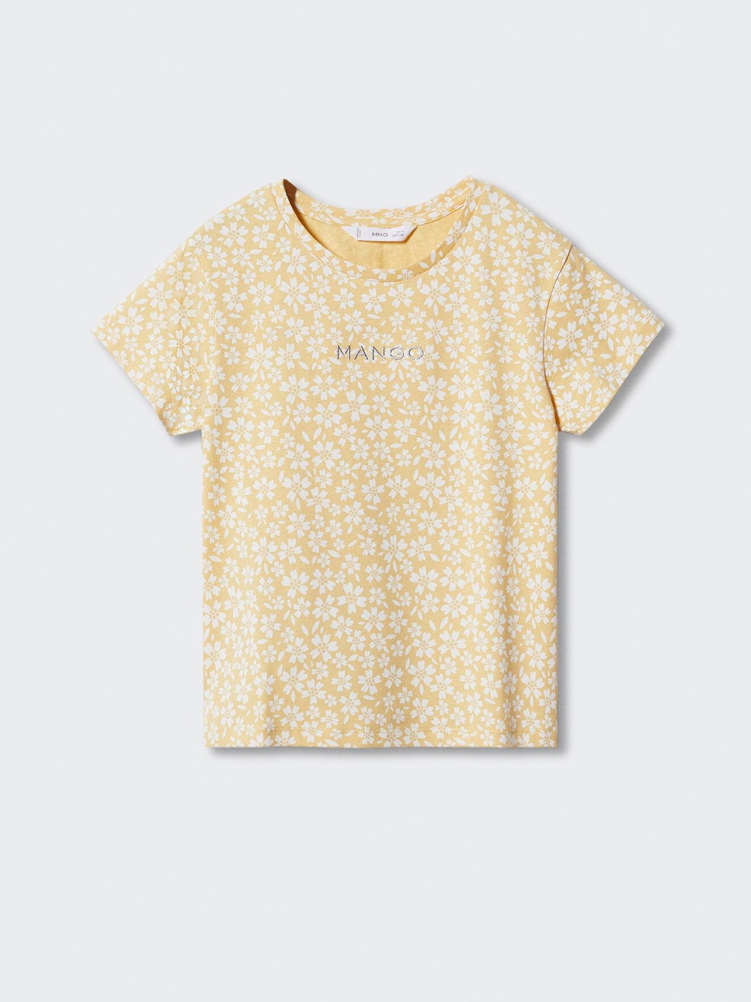 

Mango Kids Girls Floral Printed Pure Cotton T-shirt, Yellow