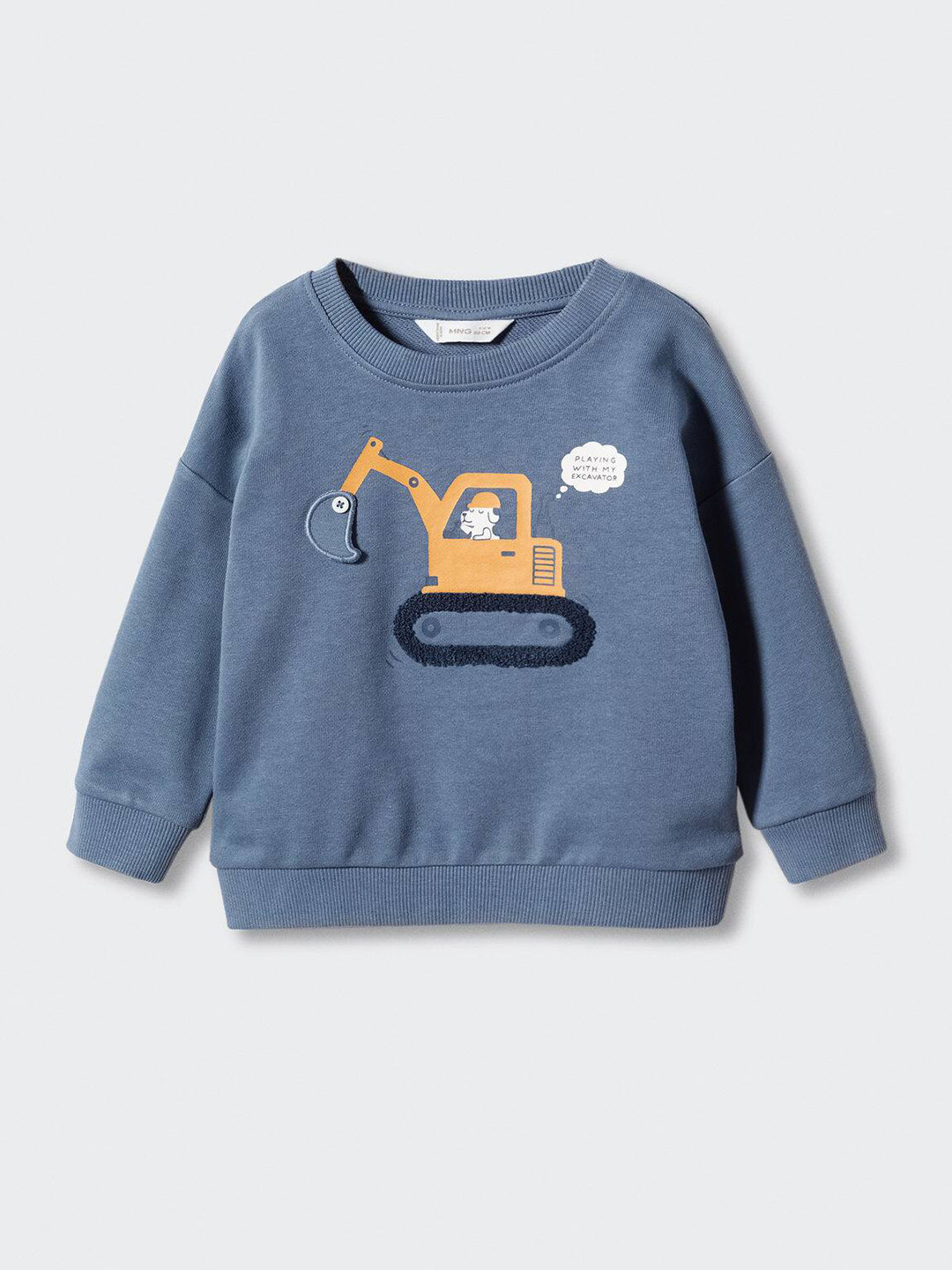 

Mango Kids Boys Pure Cotton Graphic Printed Sweatshirt, Grey