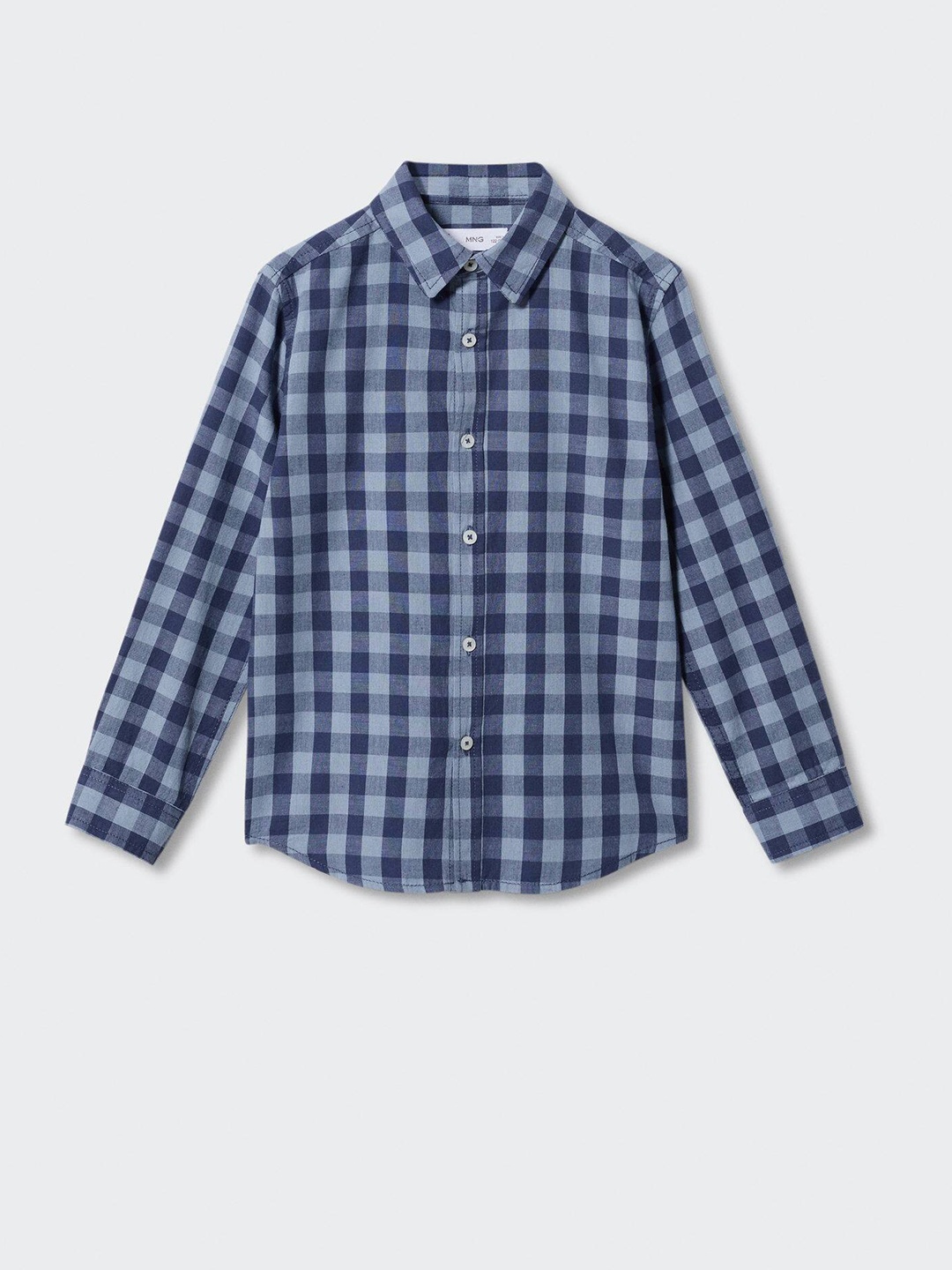 

Mango Kids Boys Buffalo Checked Pure Cotton Casual Shirt, Blue