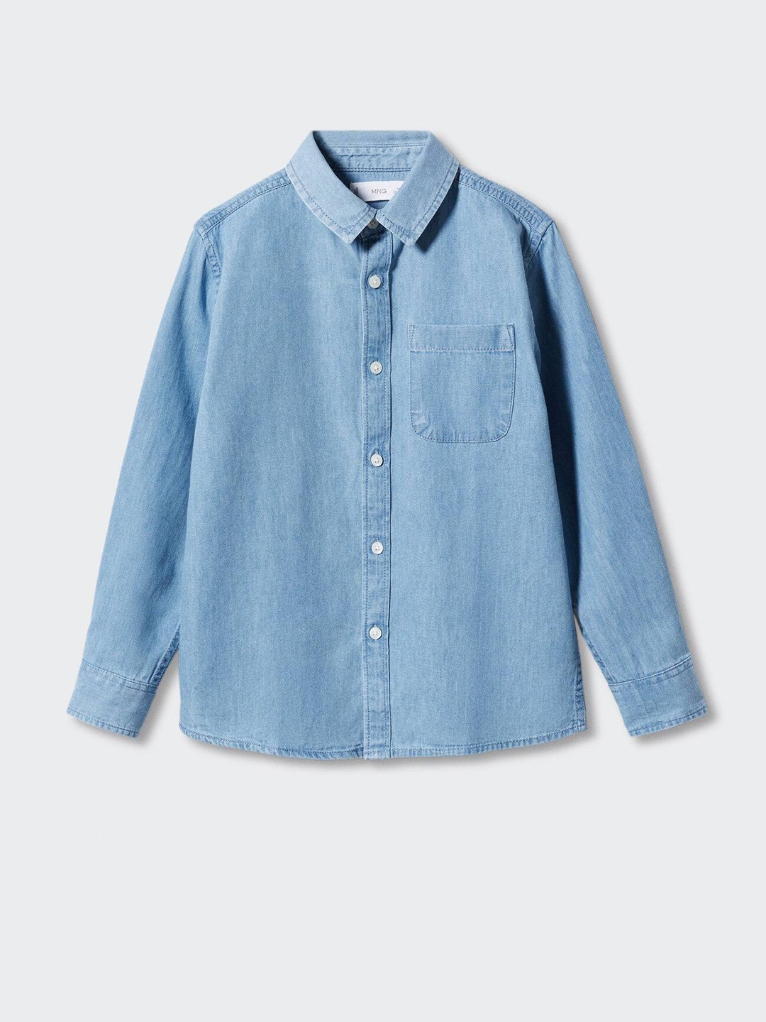 

Mango Kids Boys Regular Fit Pure Cotton Denim Shirt, Blue