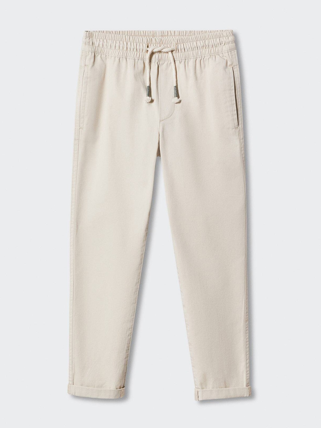 

Mango Kids Boys Straight Fit Cotton RegularTrousers, Beige