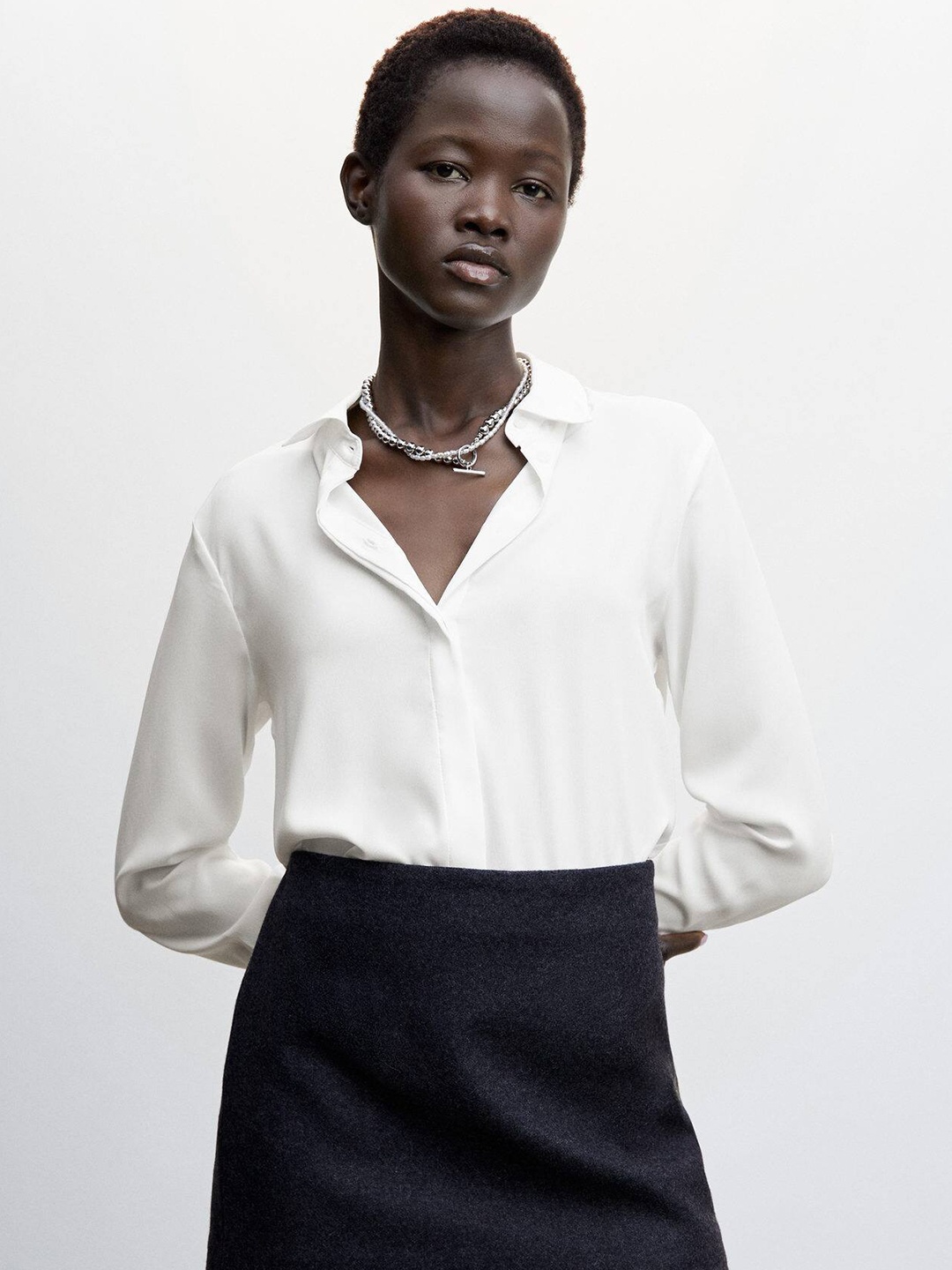 

MANGO Regular Fit Opaque Casual Shirt, White