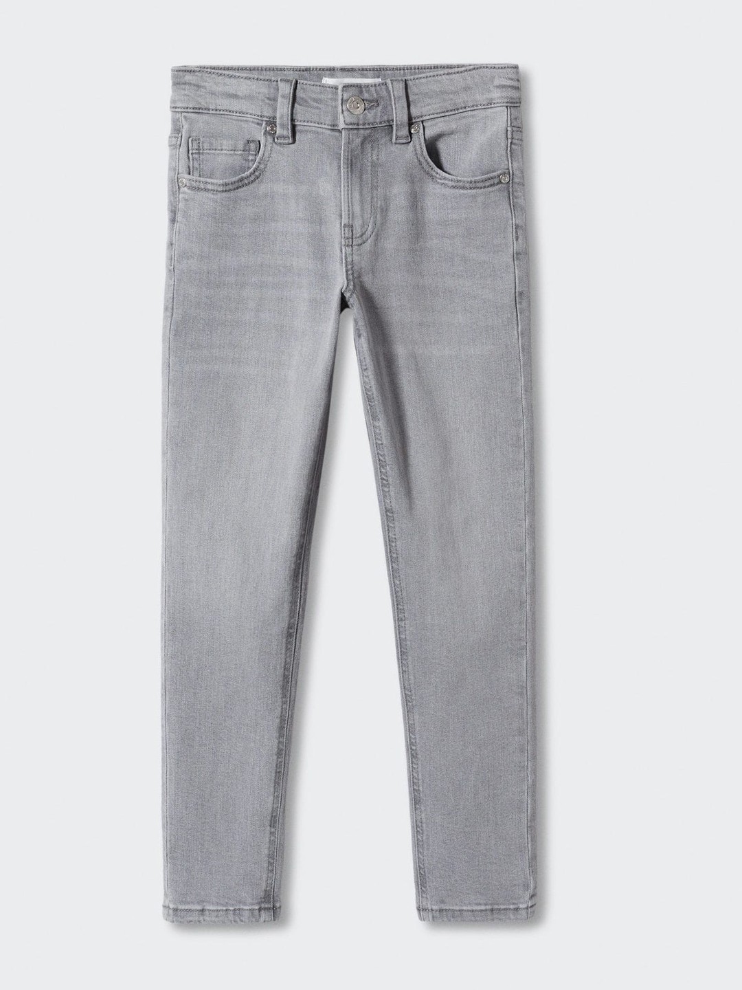 

Mango Kids Boys Slim Fit Light Fade Sustainable Stretchable Jeans, Grey