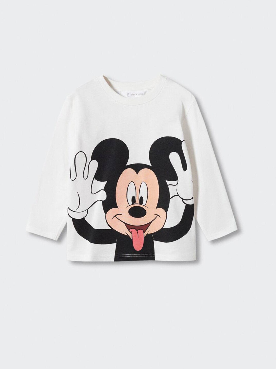 

Mango Kids Boys Mickey Mouse Printed Pure Cotton T-shirt, White