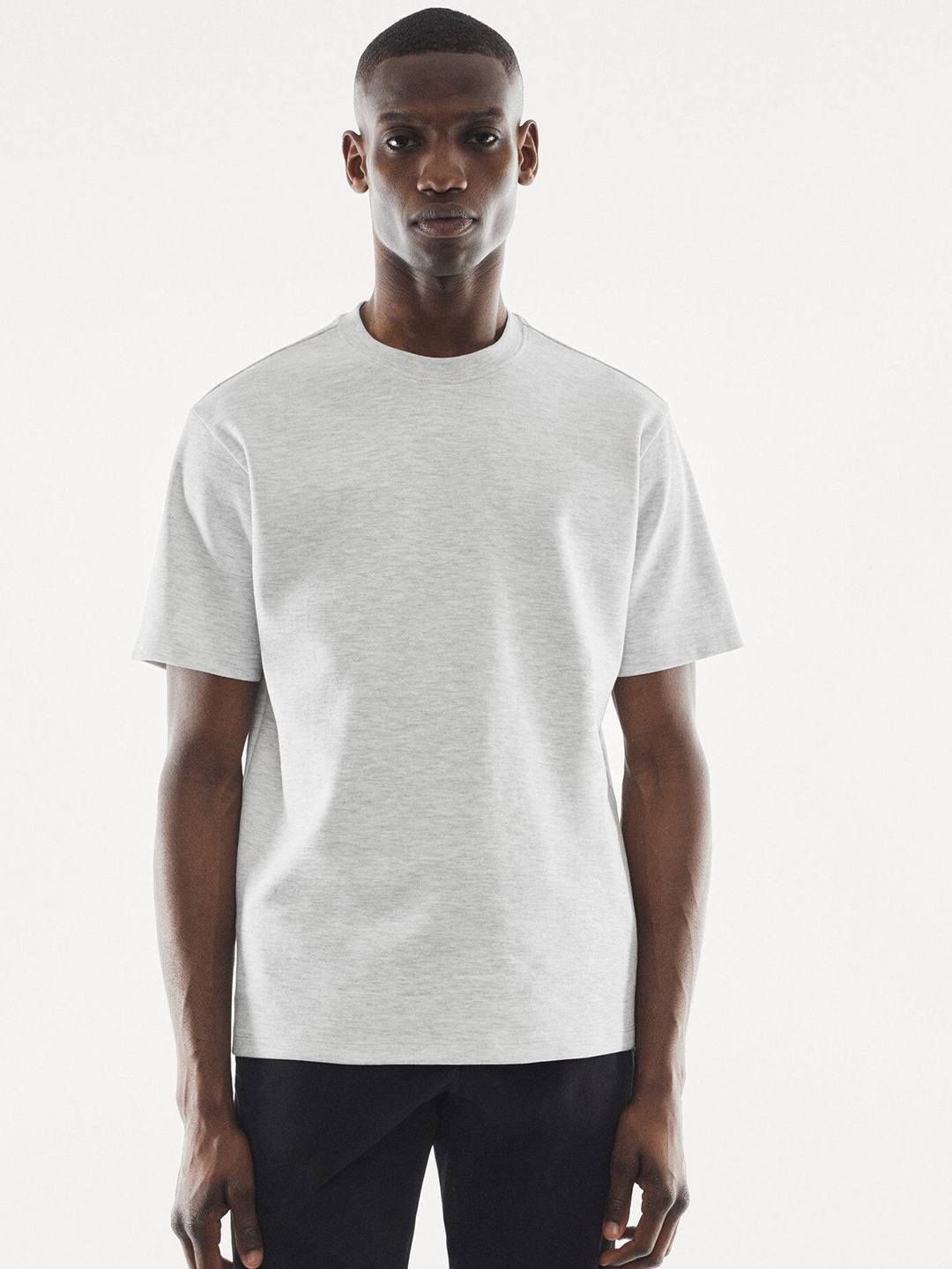 

MANGO MAN Relaxed Fit Performance T-shirt, Grey melange