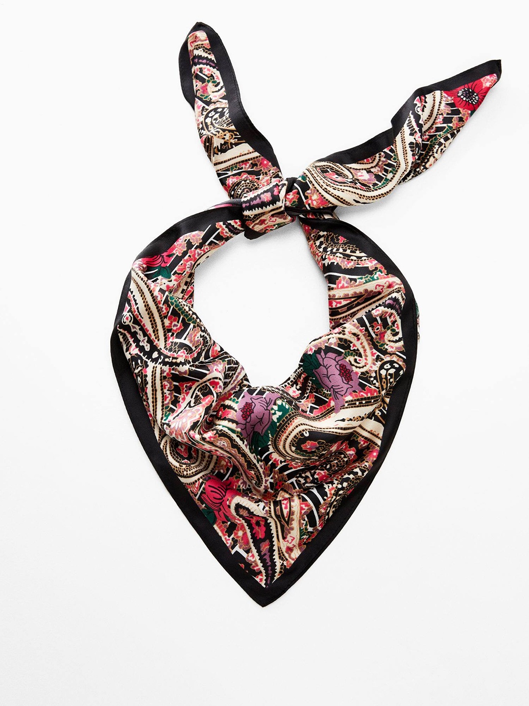 

MANGO Women Printed Scarf, Black