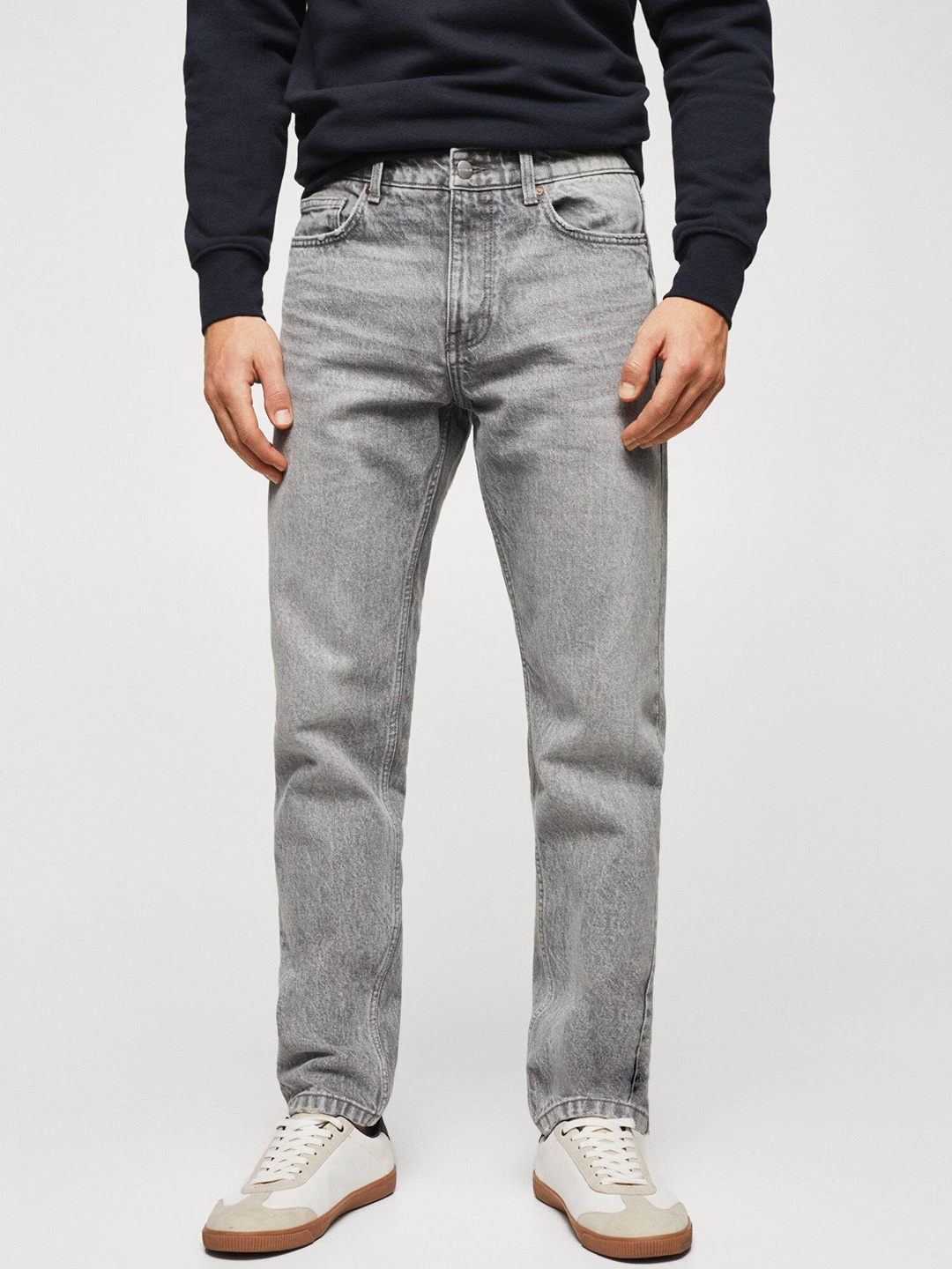 

MANGO MAN Straight Fit Sustainable Jeans, Grey